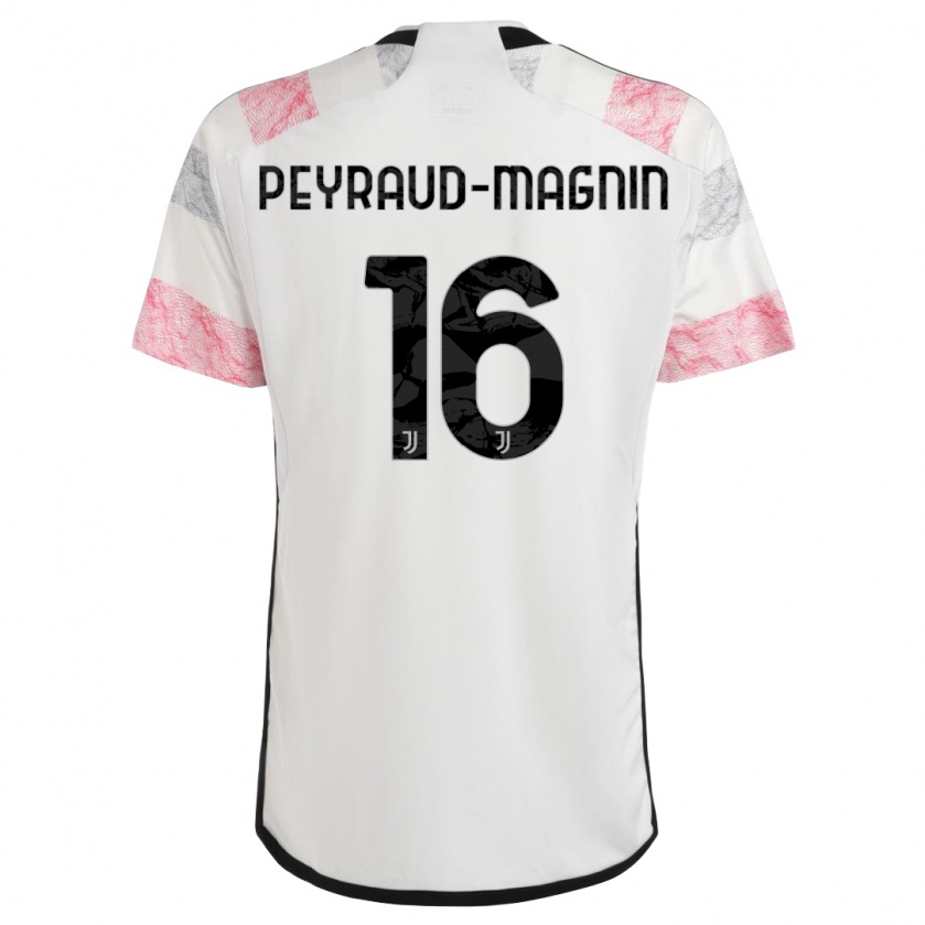 Kandiny Gyermek Pauline Peyraud-Magnin #16 Fehér Rózsaszín Idegenbeli Jersey 2023/24 Mez Póló Ing