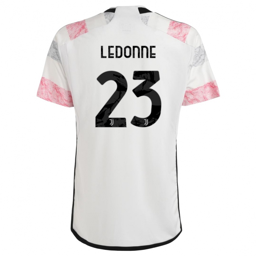 Kandiny Gyermek Nicolo Ledonne #23 Fehér Rózsaszín Idegenbeli Jersey 2023/24 Mez Póló Ing