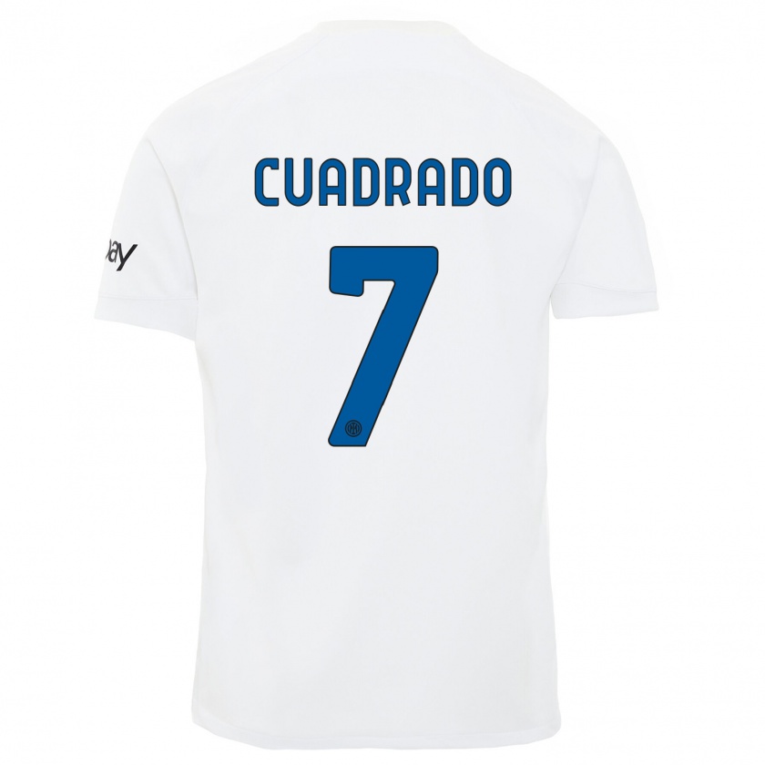 Kandiny Gyermek Juan Cuadrado #7 Fehér Idegenbeli Jersey 2023/24 Mez Póló Ing