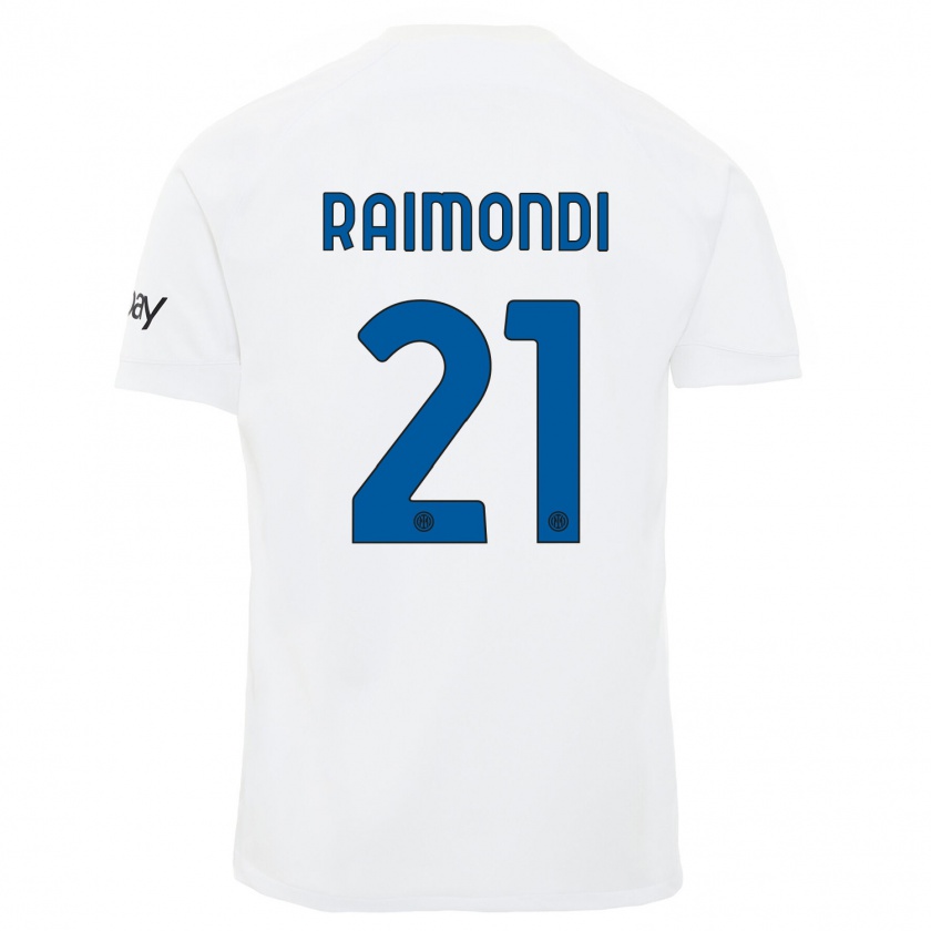 Kandiny Gyermek Paolo Raimondi #21 Fehér Idegenbeli Jersey 2023/24 Mez Póló Ing