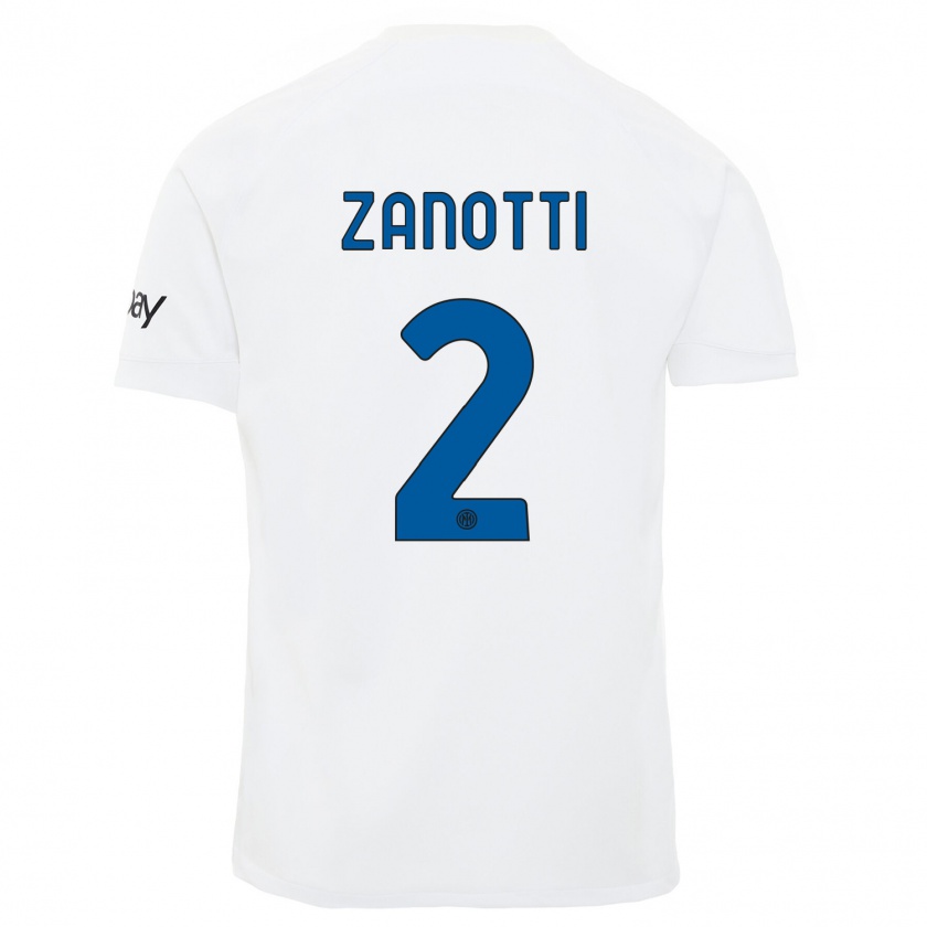 Kandiny Gyermek Mattia Zanotti #2 Fehér Idegenbeli Jersey 2023/24 Mez Póló Ing
