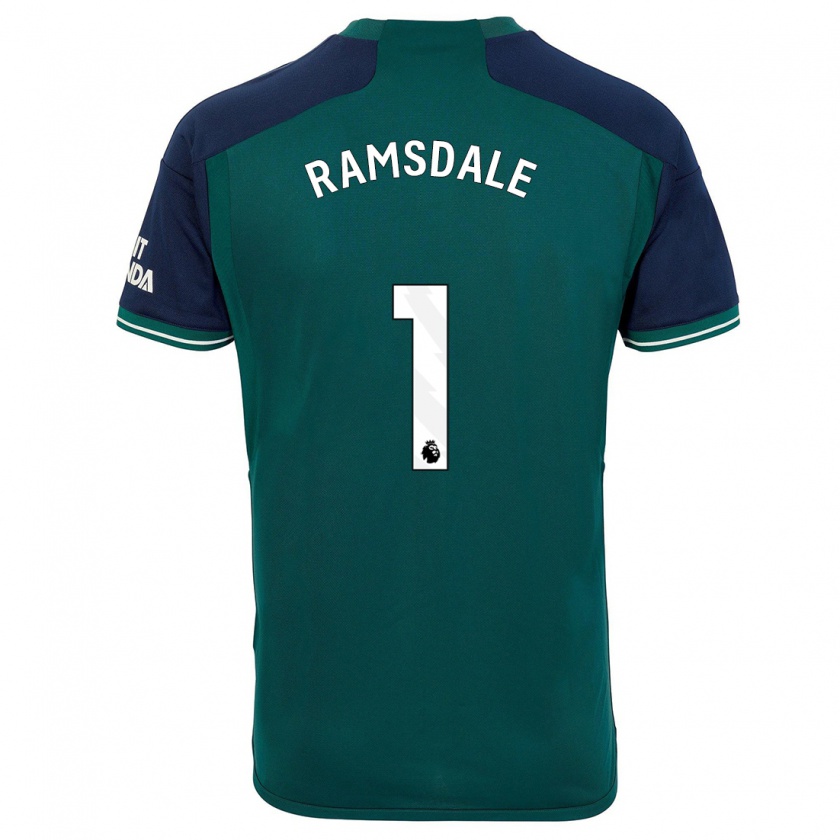 Kandiny Gyermek Aaron Ramsdale #1 Zöld Harmadik Számú Jersey 2023/24 Mez Póló Ing