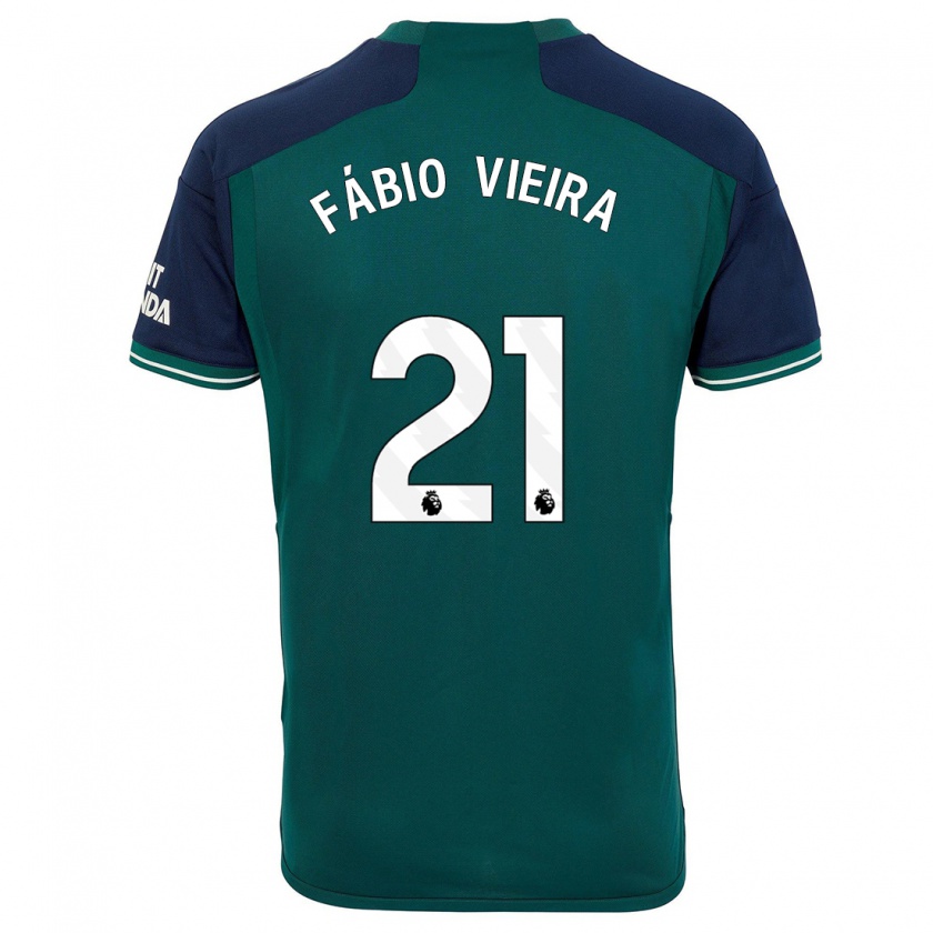 Kandiny Gyermek Fábio Vieira #21 Zöld Harmadik Számú Jersey 2023/24 Mez Póló Ing