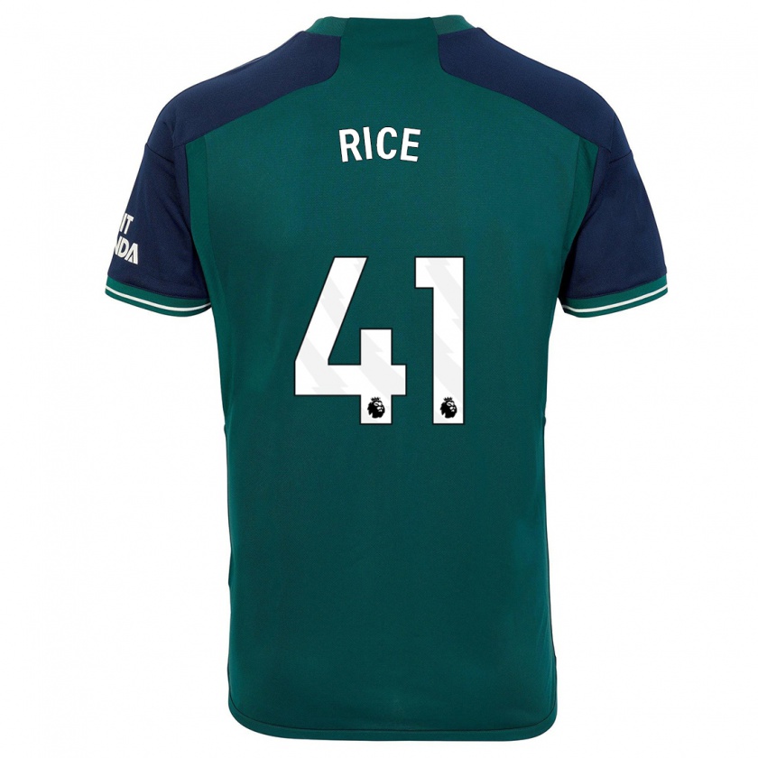 Kandiny Gyermek Declan Rice #41 Zöld Harmadik Számú Jersey 2023/24 Mez Póló Ing