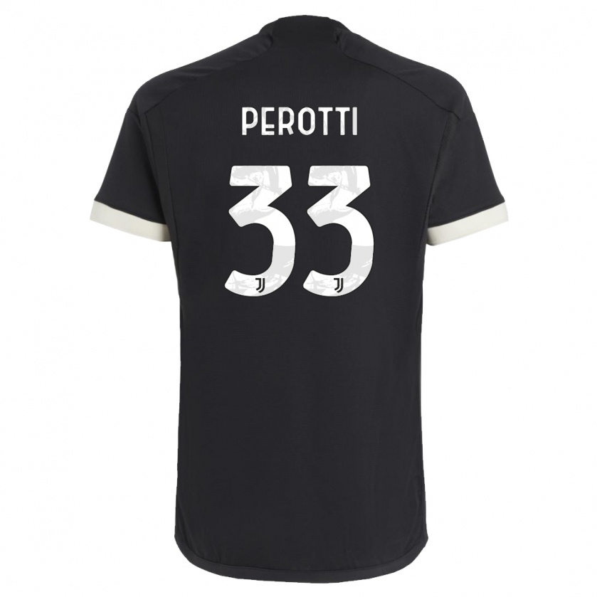 Kandiny Gyermek Clemente Perotti #33 Fekete Harmadik Számú Jersey 2023/24 Mez Póló Ing