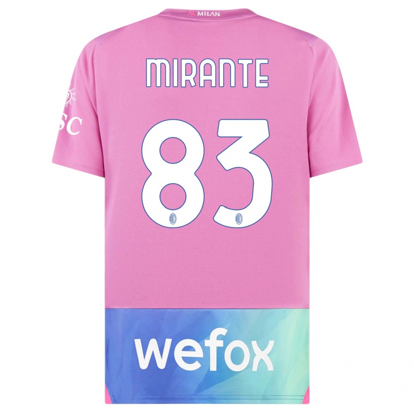 Kandiny Gyermek Antonio Mirante #83 Pink Lila Harmadik Számú Jersey 2023/24 Mez Póló Ing