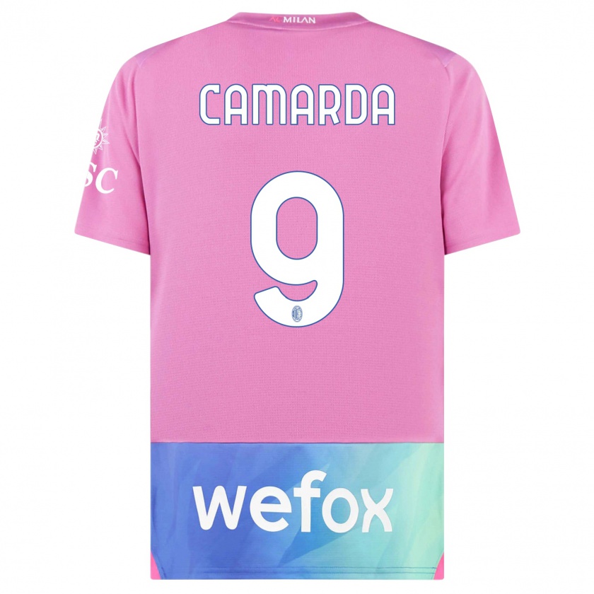 Kandiny Gyermek Francesco Camarda #9 Pink Lila Harmadik Számú Jersey 2023/24 Mez Póló Ing