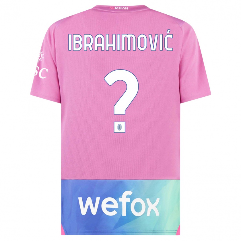 Kandiny Gyermek Maximilian Ibrahimović #0 Pink Lila Harmadik Számú Jersey 2023/24 Mez Póló Ing