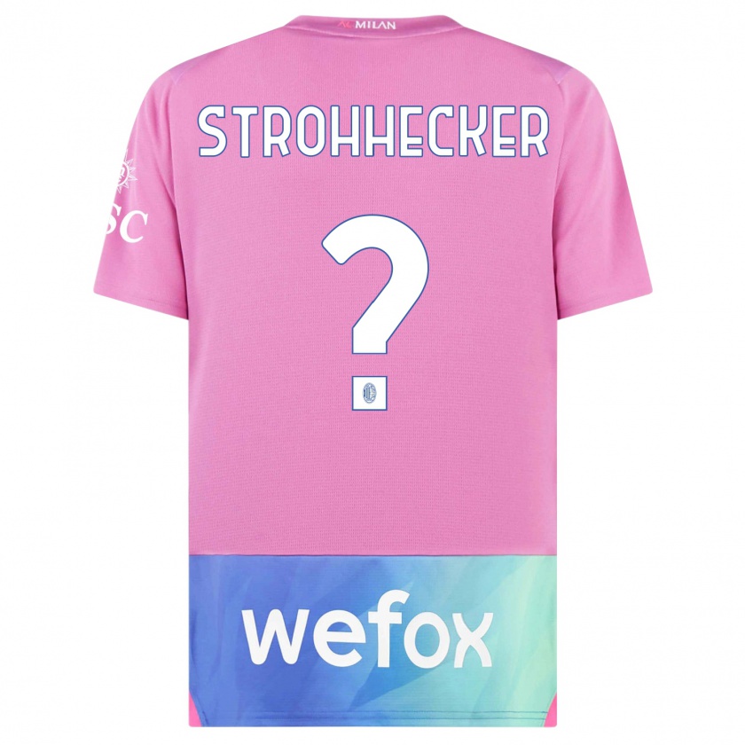 Kandiny Gyermek Riccardo Strohhecker #0 Pink Lila Harmadik Számú Jersey 2023/24 Mez Póló Ing