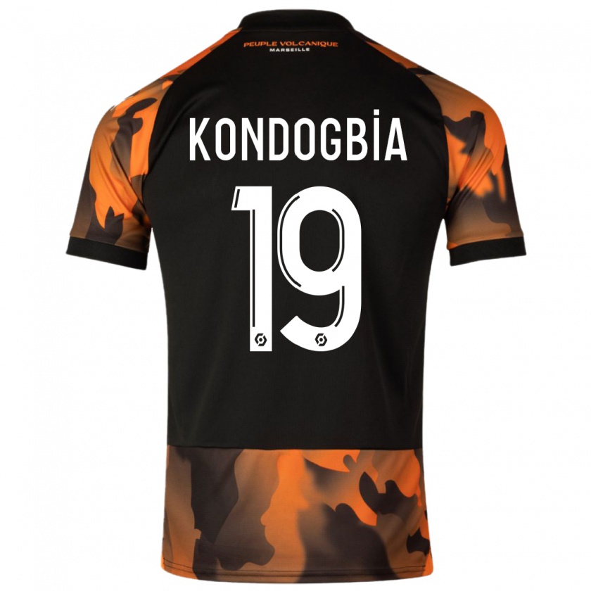 Kandiny Gyermek Geoffrey Kondogbia #19 Fekete Narancs Harmadik Számú Jersey 2023/24 Mez Póló Ing