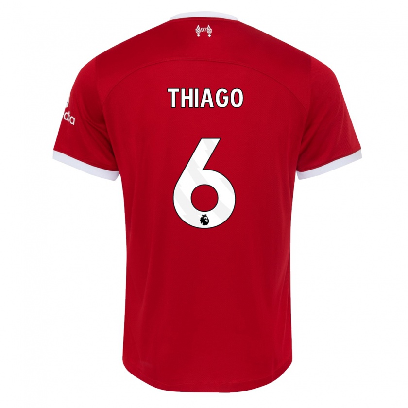 Kandiny Férfi Thiago #6 Piros Hazai Jersey 2023/24 Mez Póló Ing