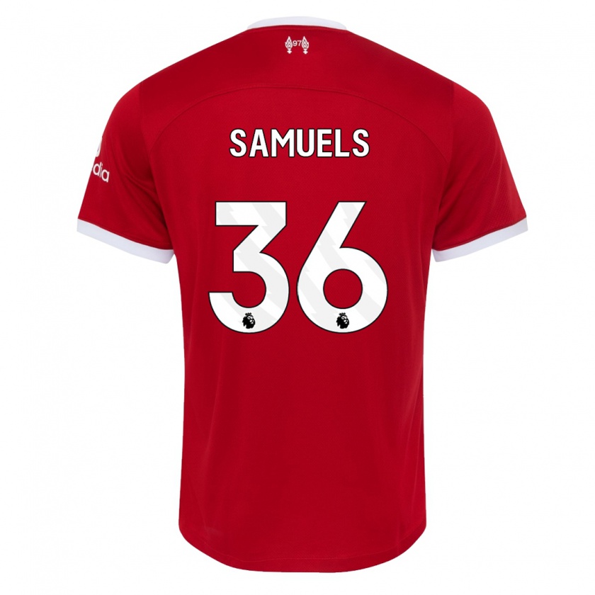 Kandiny Férfi Kerron Samuels #36 Piros Hazai Jersey 2023/24 Mez Póló Ing