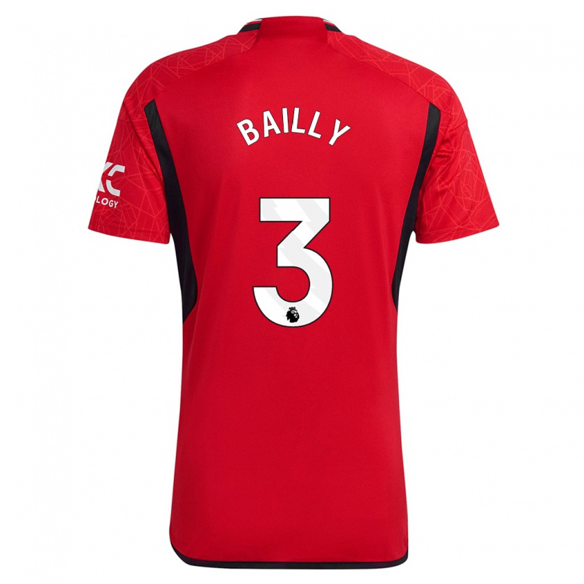 Kandiny Férfi Eric Bailly #3 Piros Hazai Jersey 2023/24 Mez Póló Ing