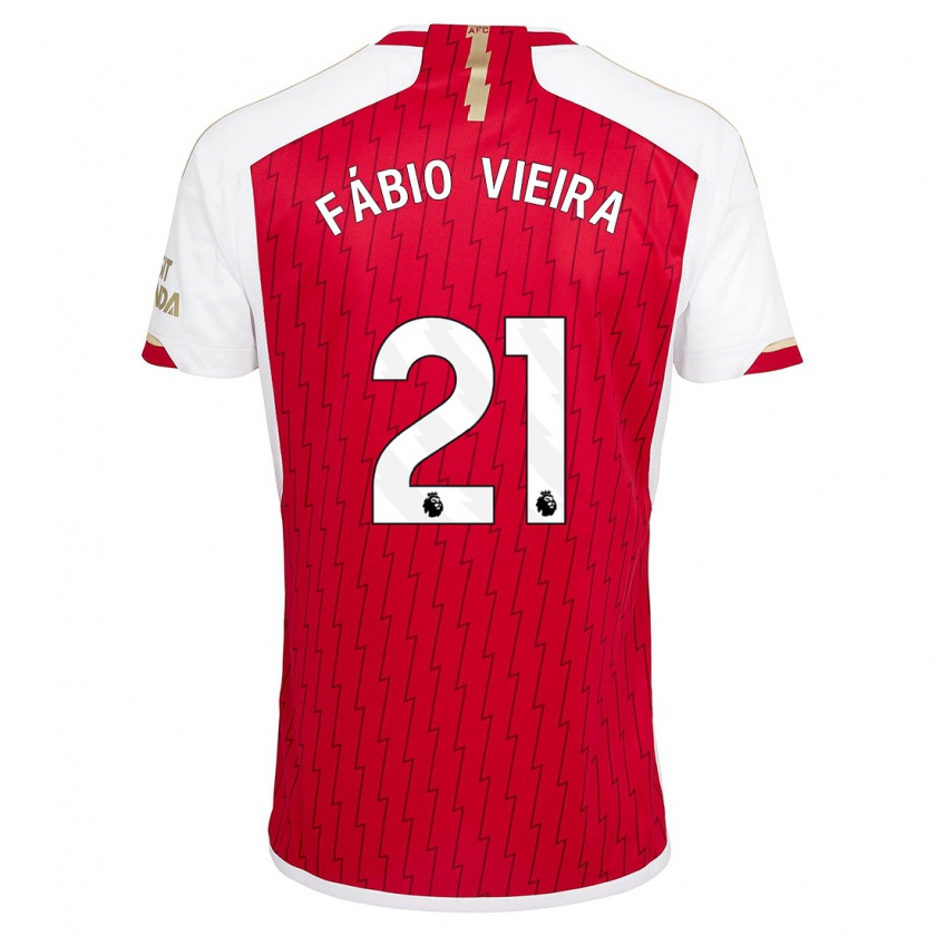 Kandiny Férfi Fábio Vieira #21 Piros Hazai Jersey 2023/24 Mez Póló Ing