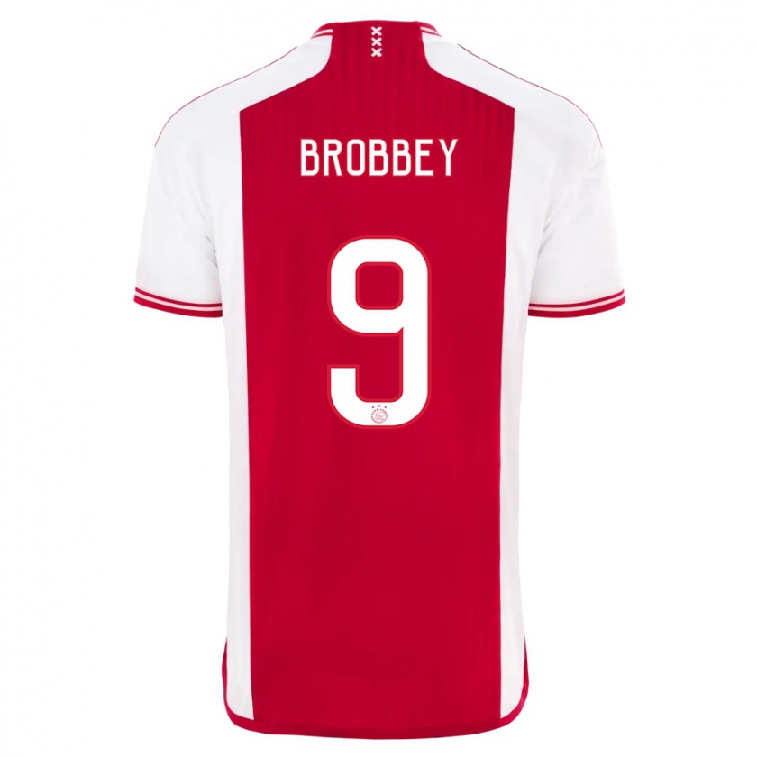 Kandiny Férfi Brian Brobbey #9 Piros Fehér Hazai Jersey 2023/24 Mez Póló Ing