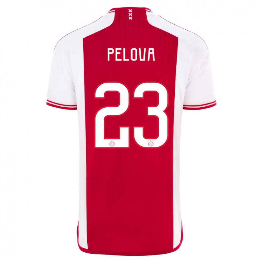 Kandiny Férfi Victoria Pelova #23 Piros Fehér Hazai Jersey 2023/24 Mez Póló Ing
