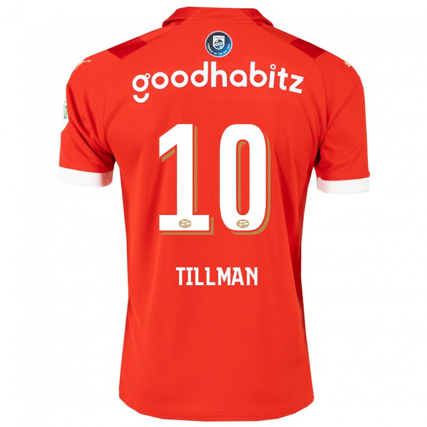 Kandiny Férfi Malik Tillman #10 Piros Hazai Jersey 2023/24 Mez Póló Ing