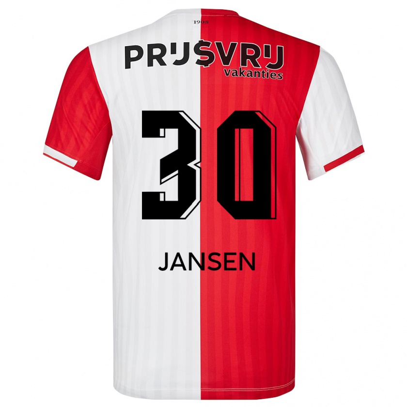 Kandiny Férfi Thijs Jansen #30 Piros Fehér Hazai Jersey 2023/24 Mez Póló Ing