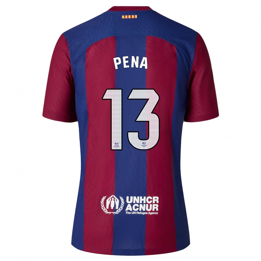 Kandiny Férfi Iñaki Peña #13 Piros Kék Hazai Jersey 2023/24 Mez Póló Ing