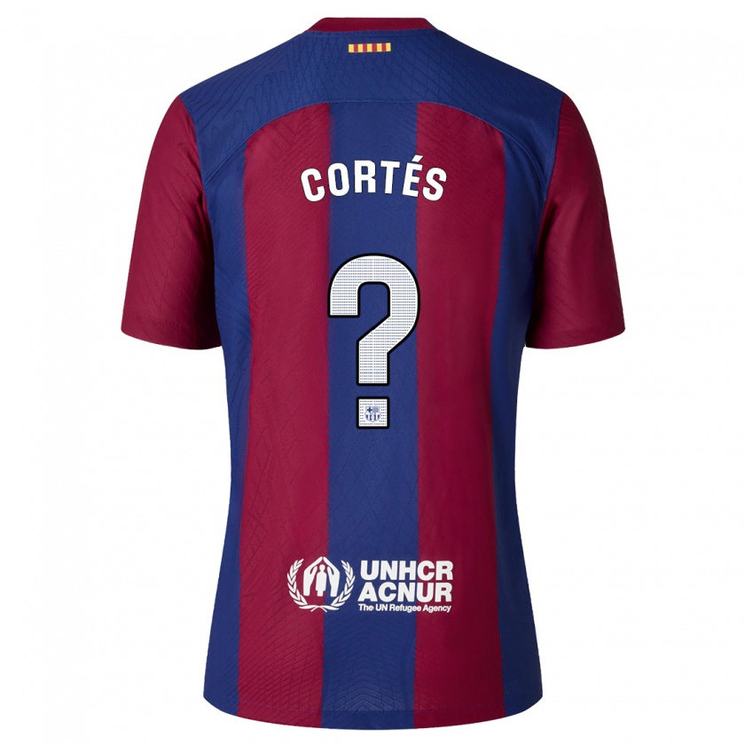 Kandiny Férfi Álvaro Cortés #0 Piros Kék Hazai Jersey 2023/24 Mez Póló Ing