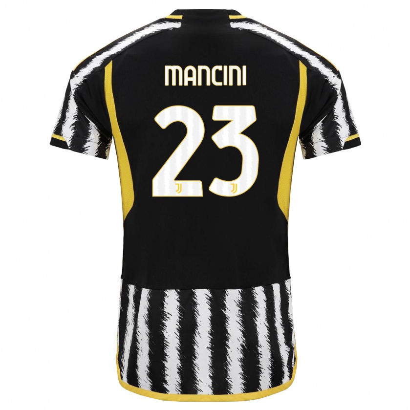 Kandiny Férfi Tommaso Mancini #23 Fekete-Fehér Hazai Jersey 2023/24 Mez Póló Ing