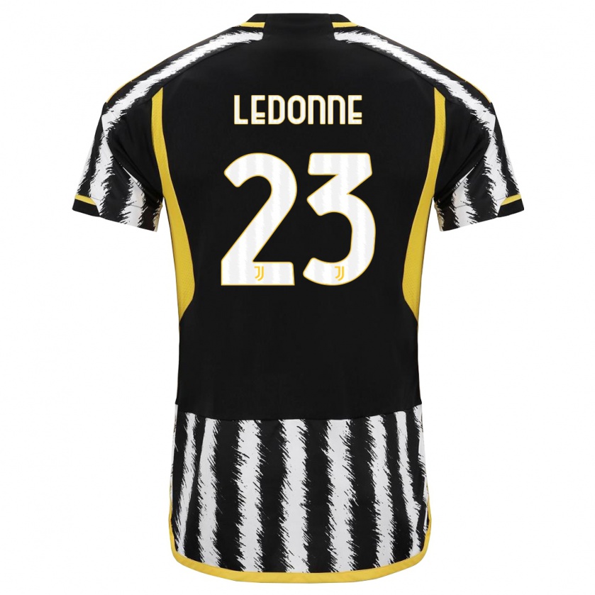 Kandiny Férfi Nicolo Ledonne #23 Fekete-Fehér Hazai Jersey 2023/24 Mez Póló Ing