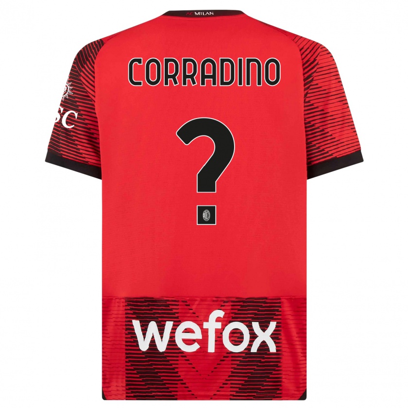 Kandiny Férfi Riccardo Corradino #0 Piros Fekete Hazai Jersey 2023/24 Mez Póló Ing
