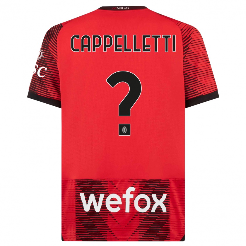Kandiny Férfi Mattia Cappelletti #0 Piros Fekete Hazai Jersey 2023/24 Mez Póló Ing