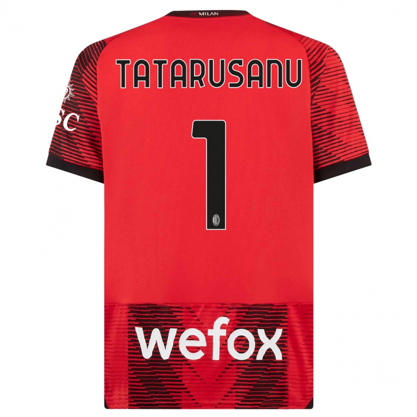Kandiny Férfi Ciprian Tatarusanu #1 Piros Fekete Hazai Jersey 2023/24 Mez Póló Ing