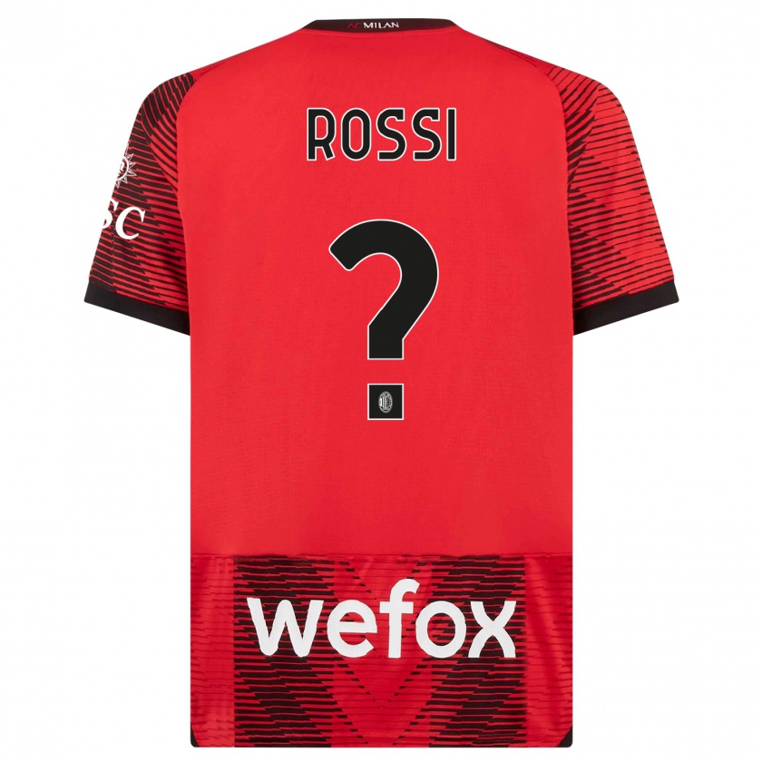 Kandiny Férfi Gianluca Rossi #0 Piros Fekete Hazai Jersey 2023/24 Mez Póló Ing