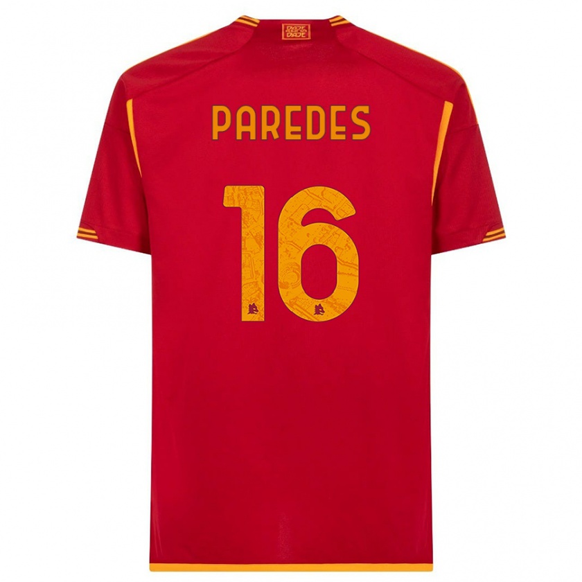 Kandiny Férfi Leandro Paredes #16 Piros Hazai Jersey 2023/24 Mez Póló Ing