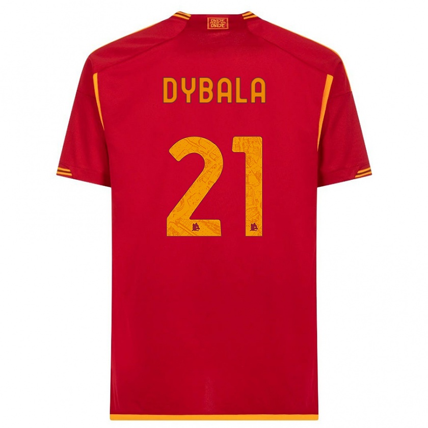 Kandiny Férfi Paulo Dybala #21 Piros Hazai Jersey 2023/24 Mez Póló Ing