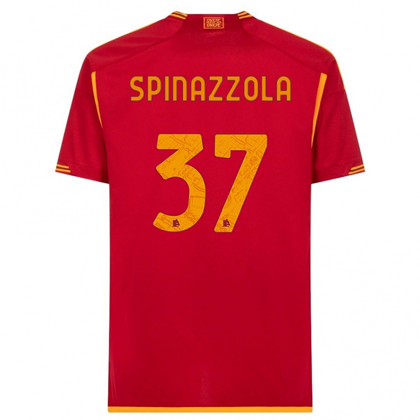 Kandiny Férfi Leonardo Spinazzola #37 Piros Hazai Jersey 2023/24 Mez Póló Ing