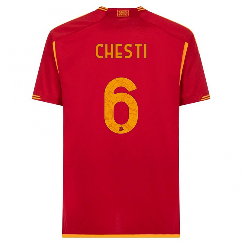 Kandiny Férfi Francesco Chesti #6 Piros Hazai Jersey 2023/24 Mez Póló Ing