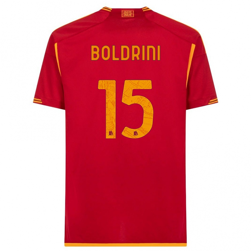 Kandiny Férfi Mattia Boldrini #15 Piros Hazai Jersey 2023/24 Mez Póló Ing