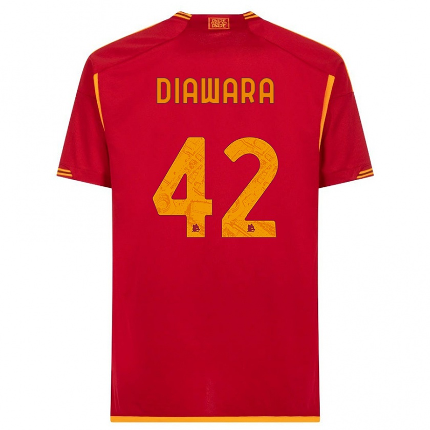 Kandiny Férfi Amadou Diawara #42 Piros Hazai Jersey 2023/24 Mez Póló Ing
