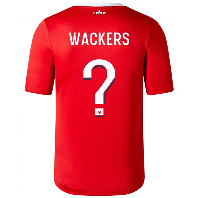 Kandiny Férfi Maxime Wackers #0 Piros Hazai Jersey 2023/24 Mez Póló Ing