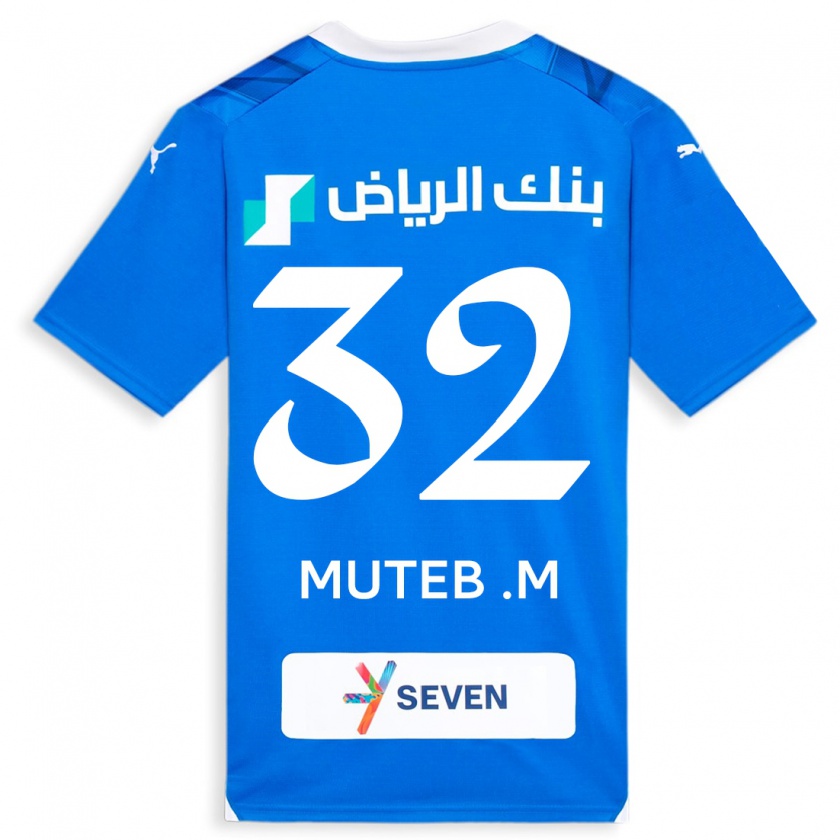 Kandiny Férfi Muteb Al-Mufarrij #32 Kék Hazai Jersey 2023/24 Mez Póló Ing