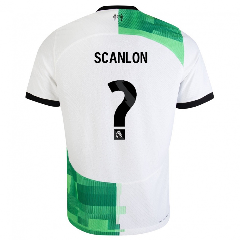 Kandiny Férfi Calum Scanlon #0 Fehér Zöld Idegenbeli Jersey 2023/24 Mez Póló Ing