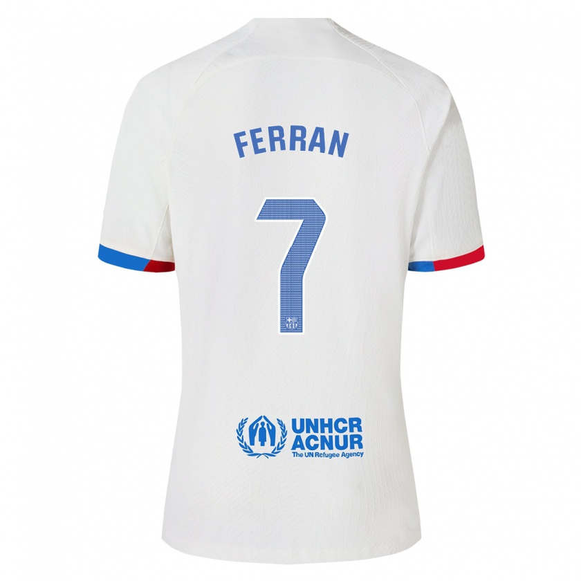Kandiny Férfi Ferran Torres #7 Fehér Idegenbeli Jersey 2023/24 Mez Póló Ing