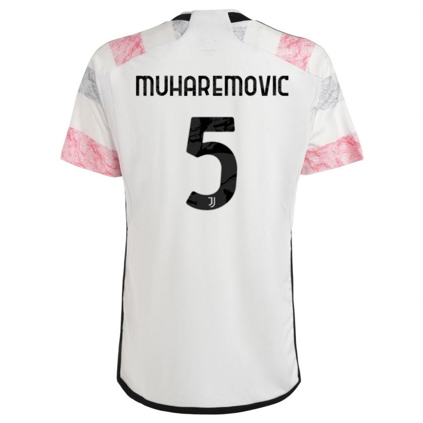 Kandiny Férfi Tarik Muharemovic #5 Fehér Rózsaszín Idegenbeli Jersey 2023/24 Mez Póló Ing