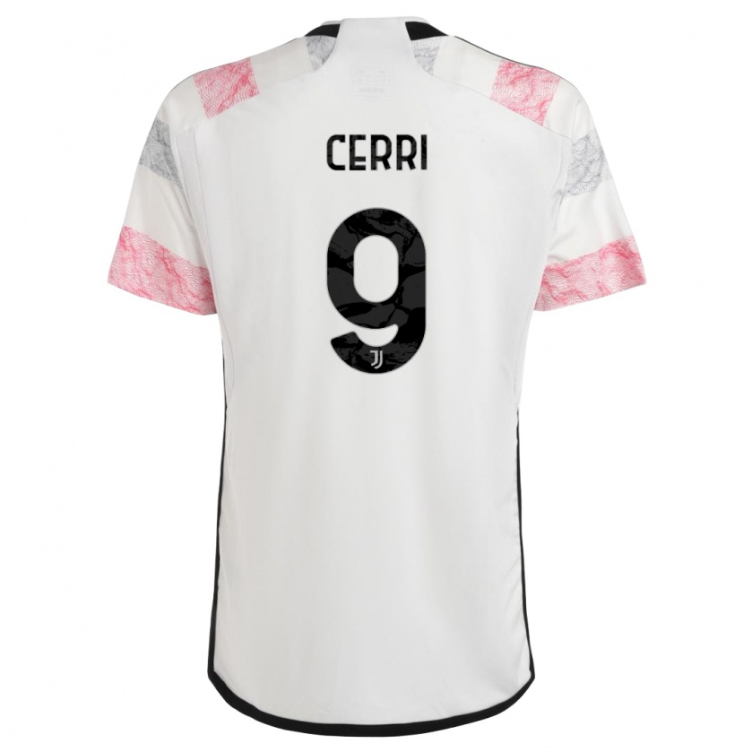 Kandiny Férfi Leonardo Cerri #9 Fehér Rózsaszín Idegenbeli Jersey 2023/24 Mez Póló Ing