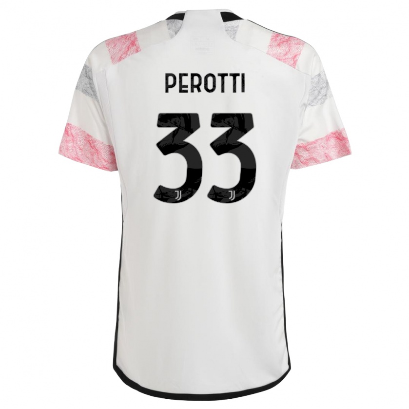 Kandiny Férfi Clemente Perotti #33 Fehér Rózsaszín Idegenbeli Jersey 2023/24 Mez Póló Ing