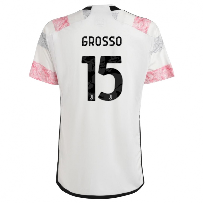 Kandiny Férfi Julia Grosso #15 Fehér Rózsaszín Idegenbeli Jersey 2023/24 Mez Póló Ing