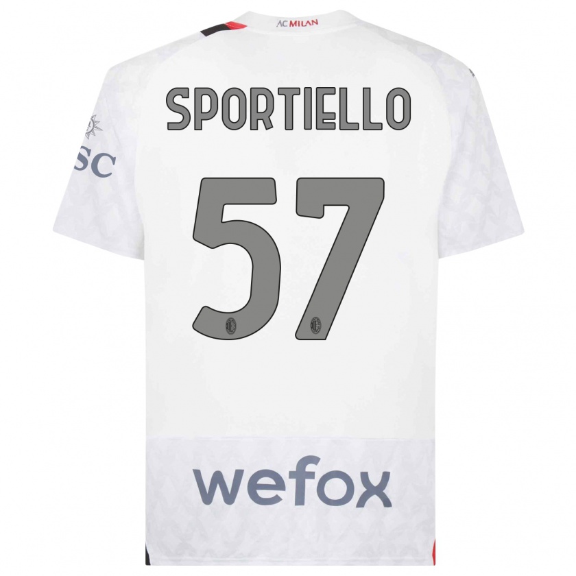 Kandiny Férfi Marco Sportiello #57 Fehér Idegenbeli Jersey 2023/24 Mez Póló Ing