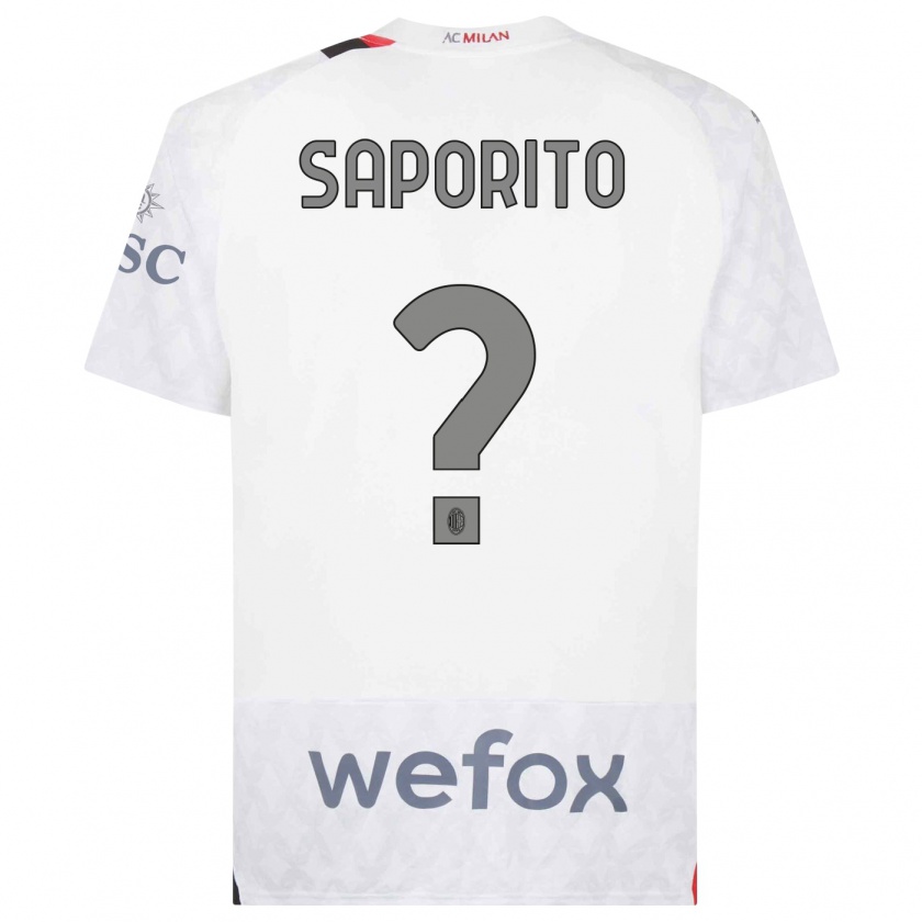 Kandiny Férfi Riccardo Saporito #0 Fehér Idegenbeli Jersey 2023/24 Mez Póló Ing