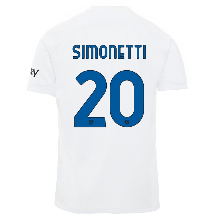Kandiny Férfi Flaminia Simonetti #20 Fehér Idegenbeli Jersey 2023/24 Mez Póló Ing