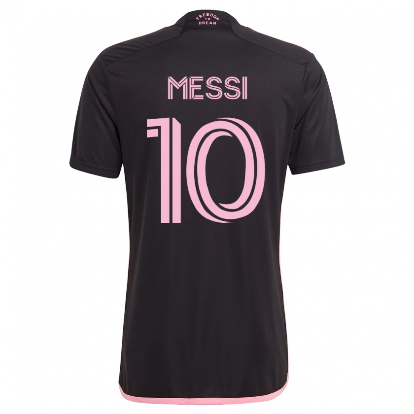 Kandiny Férfi Lionel Messi #10 Fekete Idegenbeli Jersey 2023/24 Mez Póló Ing