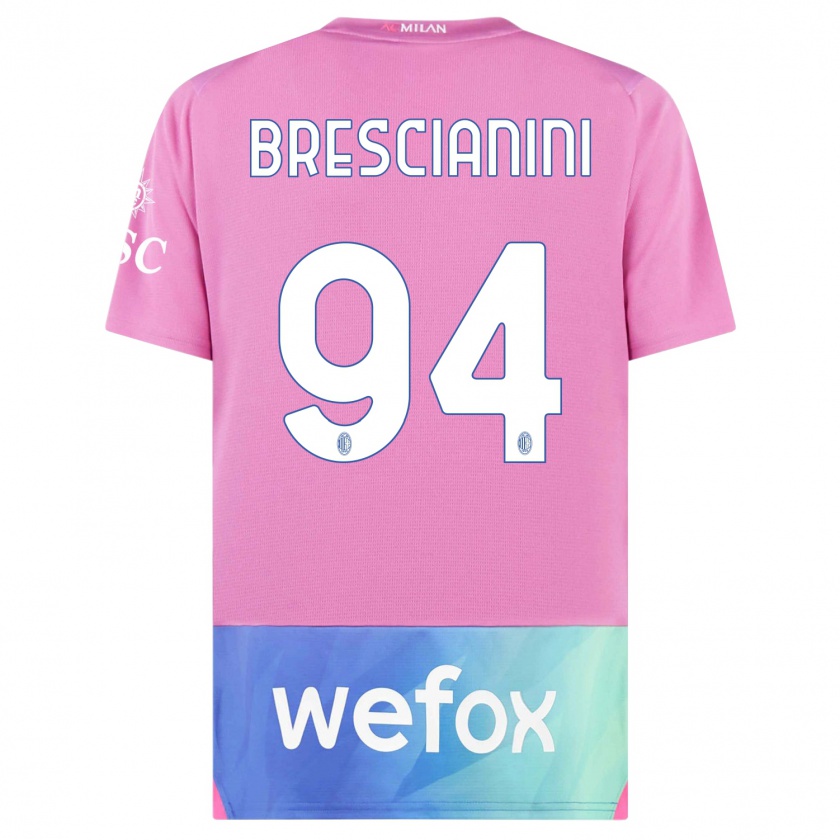 Kandiny Férfi Marco Brescianini #94 Pink Lila Harmadik Számú Jersey 2023/24 Mez Póló Ing