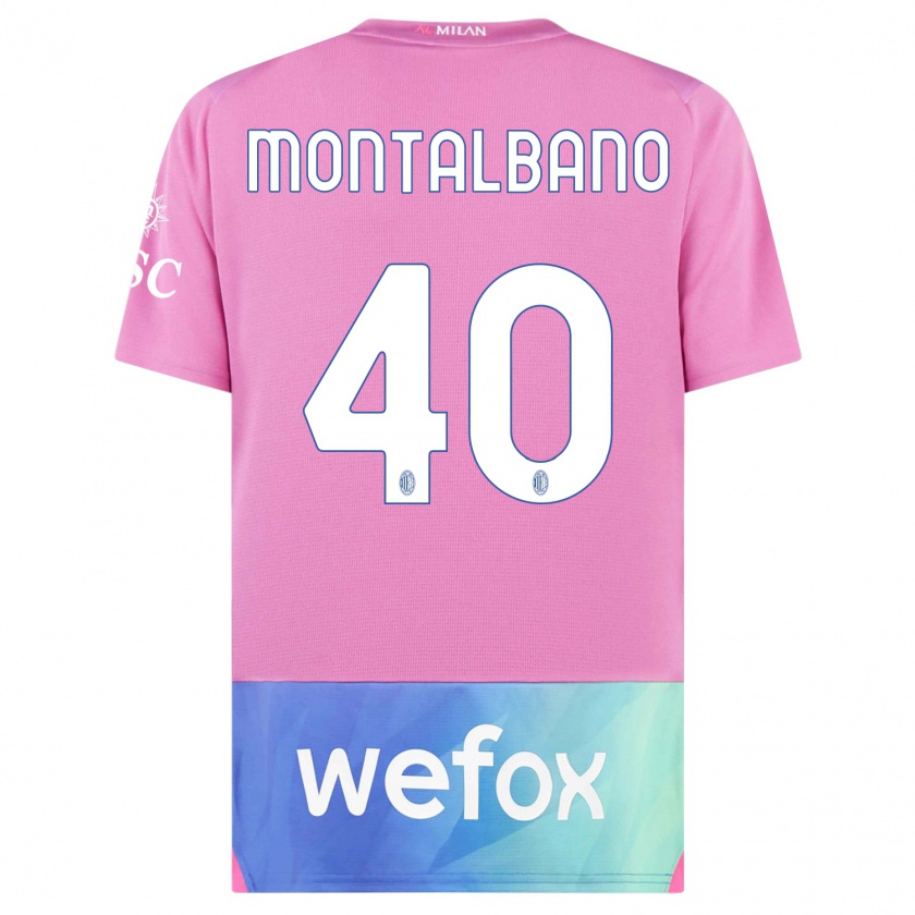 Kandiny Férfi Nicolo Montalbano #40 Pink Lila Harmadik Számú Jersey 2023/24 Mez Póló Ing